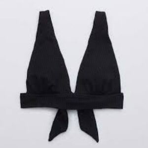 Aerie NWT Shine Tie Longline Triangle Bikini Swim Top